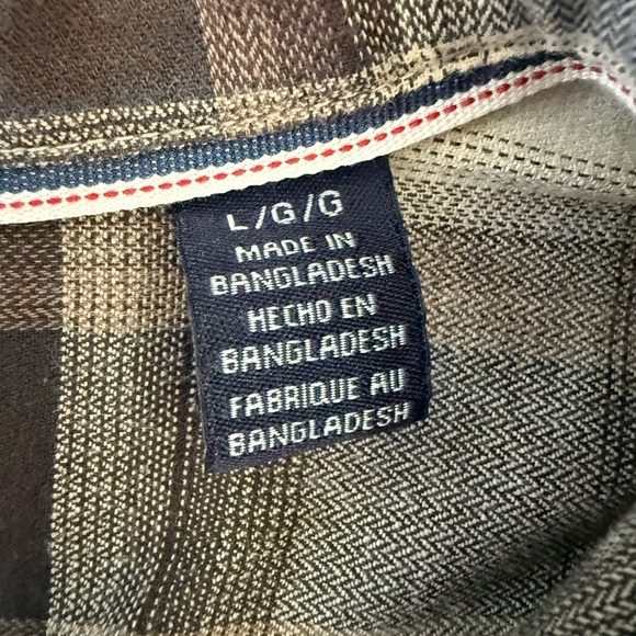 Vintage Y2K Wrangler Plaid Flannel Shirt Men’s Large Brown Beige Long‎ Sleeve - Picture 8 of 9